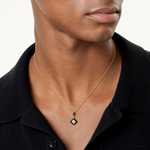 Sterling Silver Gold-plated CZ Enamel Pendant - Model Shot