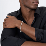 Sterling Silver Skull Bracelet - Model Shot