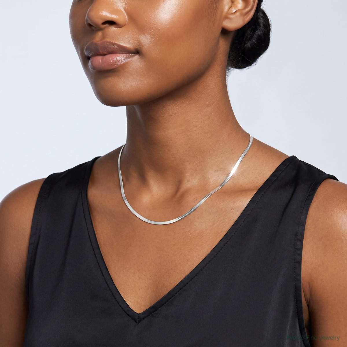 Sterling Silver 3mm Magic Herringbone Chain - Model Shot