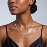 Sterling Silver 4.5mm Magic Herringbone Chain - Model Shot