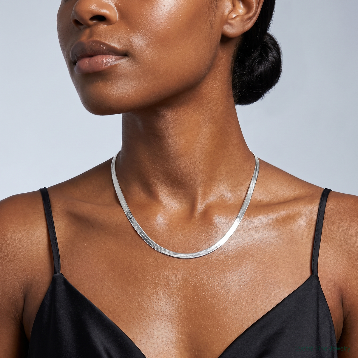 Sterling Silver 4.5mm Magic Herringbone Chain - Model Shot