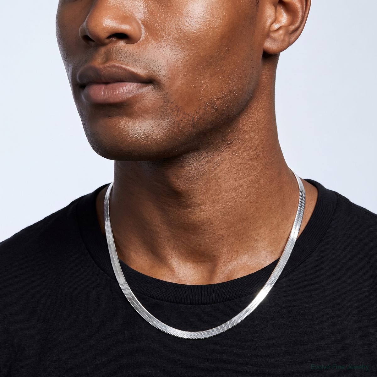 Sterling Silver 5.25mm Magic Herringbone Chain - Model Shot