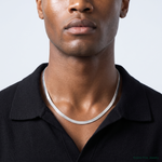 Sterling Silver Rhodium-plated 10.5mm Magic Herringbone Chain - Model Shot