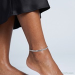 Sterling Silver Rhodium-plated 4.7mm Flat Curb Chain - Model Shot