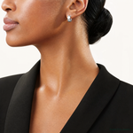 Leslie's Sterling Silver RH-plated Radiant Essence Hoop Earrings - Model Shot