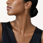 Leslie's Sterling Silver Gold-plated Polished Paperclip Post Dangle Earring - Model Shot
