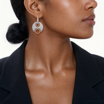 Leslie's SS Rhodium/Rose gold-plat Polished/Brushed Dangle Earrings - Model Shot