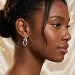 Leslie's Sterling Silver RH-plated Polished Twisted Hoop Earrings - Model Shot