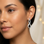 Leslie's Sterling Silver RH-plated Polished Twisted Hoop Earrings - Model Shot