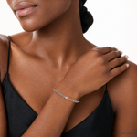 Leslie's Sterling Silver Rhodium-plated Polished CZ Bolo Bracelet - Model Shot
