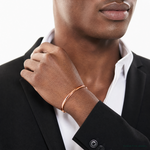 Leslie's Sterling Silver Rose Gold-plated Polished Adjust Bangle - Model Shot