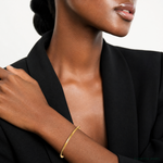 Leslie's Sterling Silver Gold-plated Polished Adjustable Bangle - Model Shot