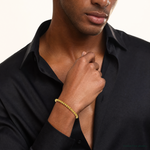 Leslie's Sterling Silver Gold-tone Polished Beaded Adjustable Bracelet - Model Shot