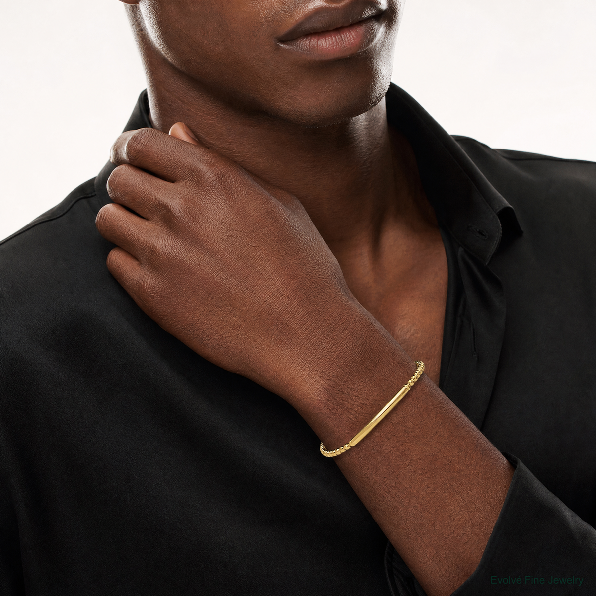 Leslie's Sterling Silver Gold-plated Beaded Adjustable Bracelet - Model Shot