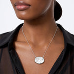 SS RH-pl 20mm Oval Love You To The Moon.. Locket w/2 in ext. Necklace - Model Shot