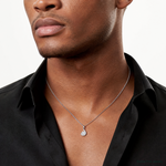 Sterling Silver Rhodium Plated CZ Pendant - Model Shot