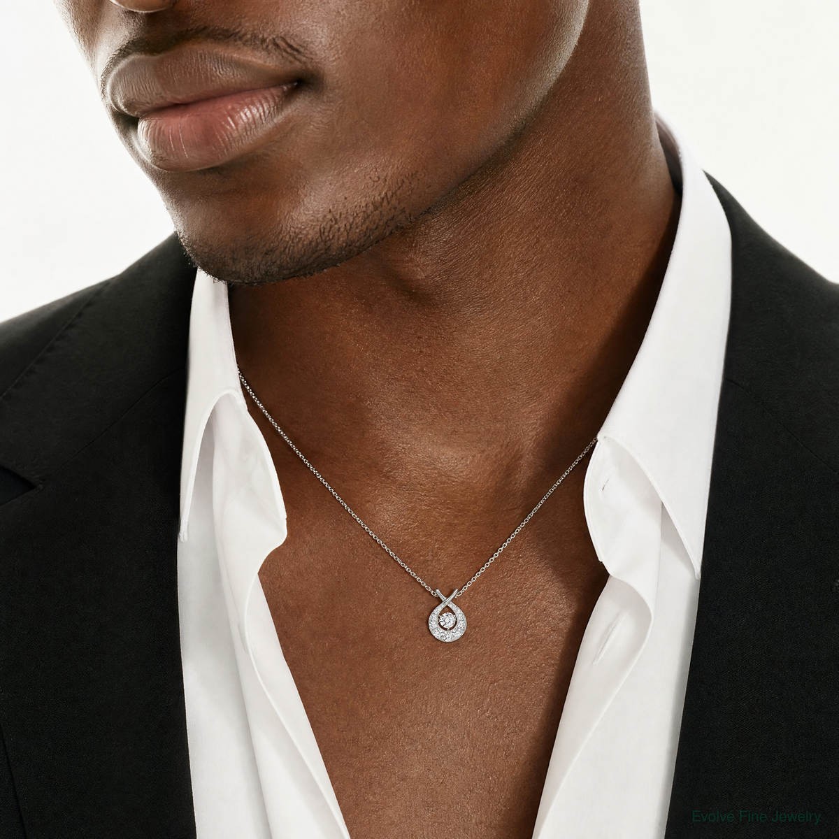 Sterling Silver Vibrant CZ Pendant - Model Shot
