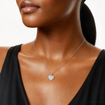 Sterling Silver Rhodium-plated Polished and CZ Pave Heart Pendant - Model Shot