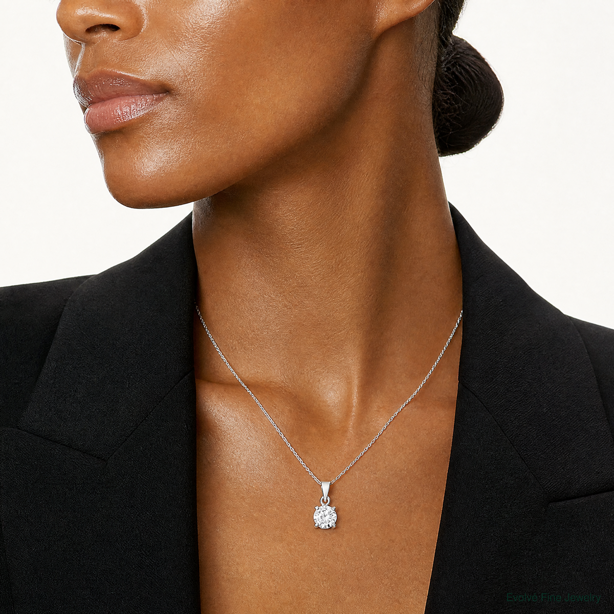Sterling Silver CZ Pendant - Model Shot