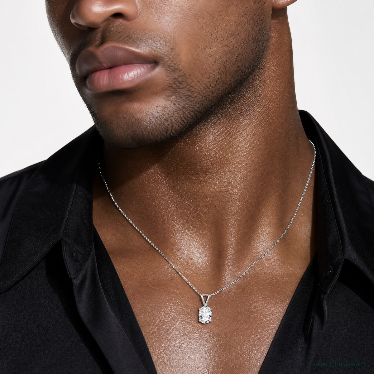 Sterling Silver CZ Pendant - Model Shot