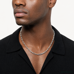 Sterling Silver Polished 6.5mm Paperclip Chain - Model Shot