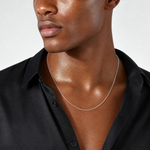 Sterling Silver .95mm Forzantine Cable Chain - Model Shot