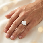Sterling Silver 17x13mm Closed Back Signet Ring - Model Shot