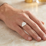 Sterling Silver 15x12mm Closed Back Signet Ring - Model Shot