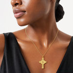 14k Cross w/St. Michael Medal Pendant - Model Shot