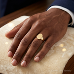 14k 9.0x14.5mm Open Back Signet Ring - Model Shot