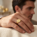 14k 16.0x12.0mm Open Back Mens Signet Ring - Model Shot