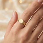 14k 8.5x7.0mm Open Back Signet Ring - Model Shot