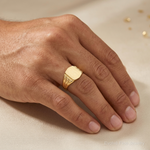 14k 8.5x10.5mm Closed Back Signet Ring - Model Shot