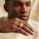 14k 12.5x6.0mm Closed Back Signet Ring - Model Shot
