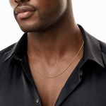 14k Rose Gold .9mm Box Chain - Model Shot