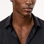 14k Rose Gold 1.0mm Box Chain - Model Shot