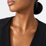 14k Rose Gold 1.3mm Box Chain - Model Shot