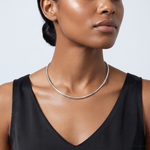 Sterling Silver Gold-pltd 3mm Reversible w/2in ext Cubetto Chain - Model Shot