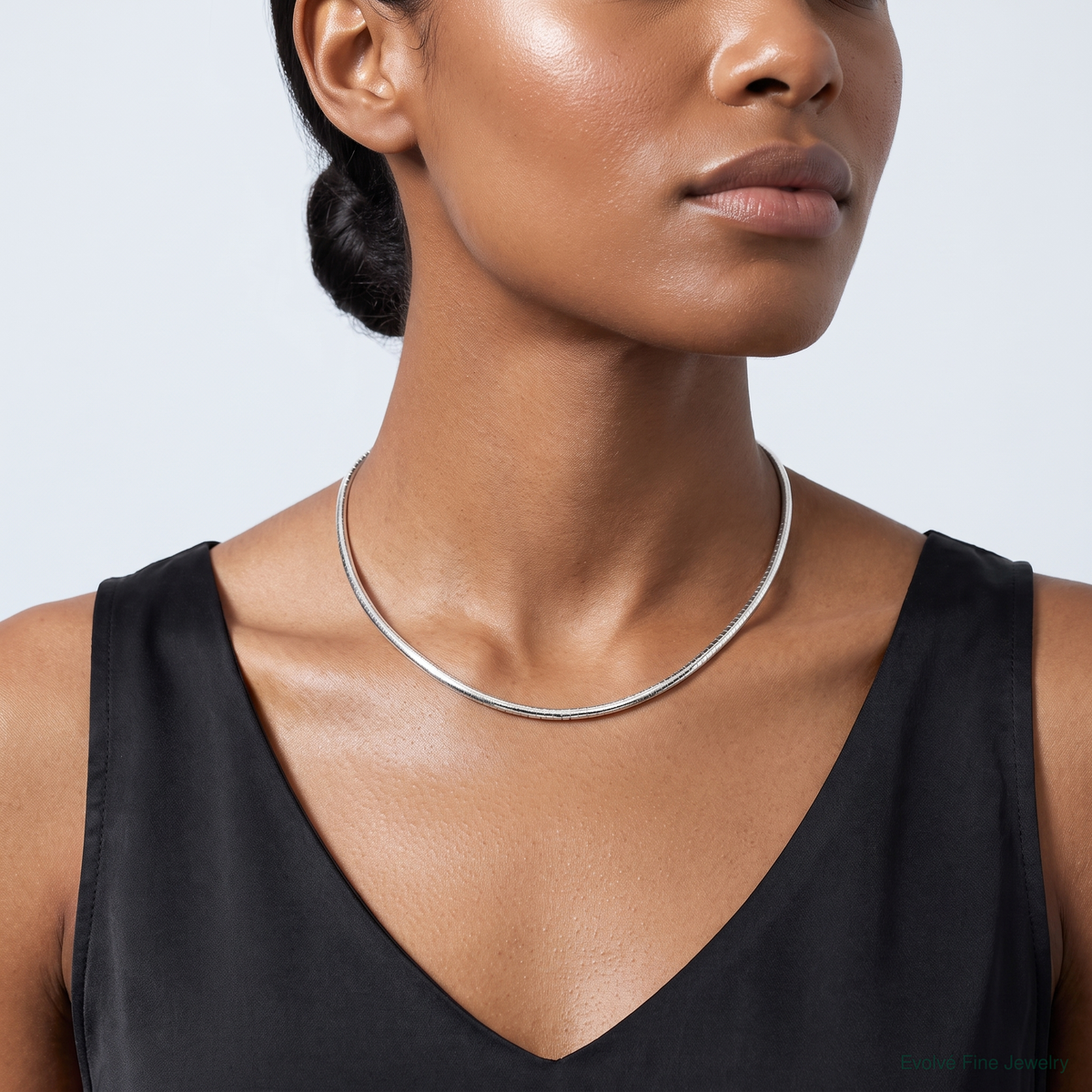 Sterling Silver Gold-pltd 3mm Reversible w/2in ext Cubetto Chain - Model Shot