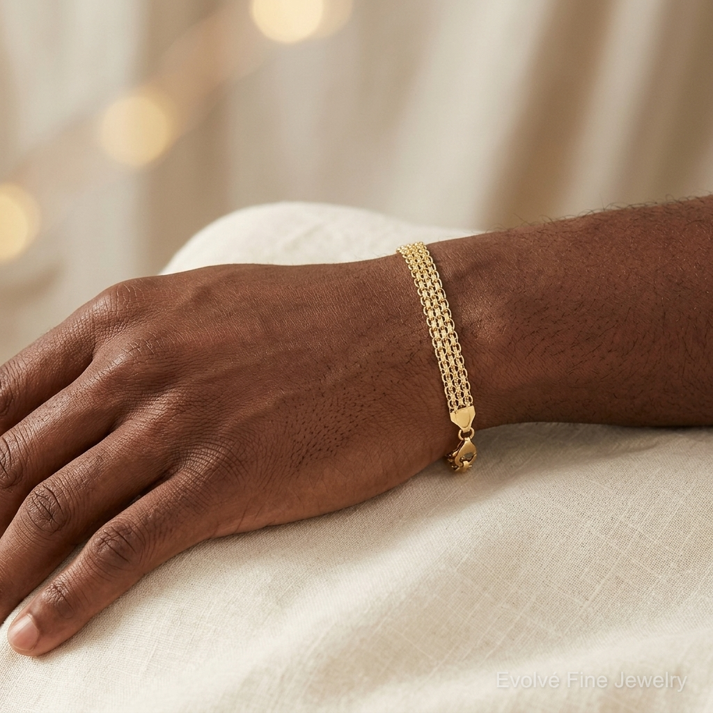 14k Polished Fancy Link Bracelet - Model Shot