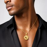 14k Polished Textured Love Knot Pendant - Model Shot
