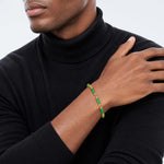 14K Polished 4.0mm Jade Bars Bracelet - Model Shot