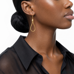 14k Polished Flexible Leverback Dangle Earrings - Model Shot