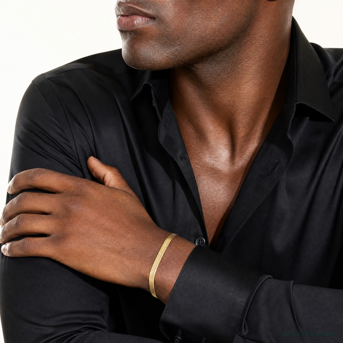 14k 5.5mm Silky Herringbone Chain - Model Shot