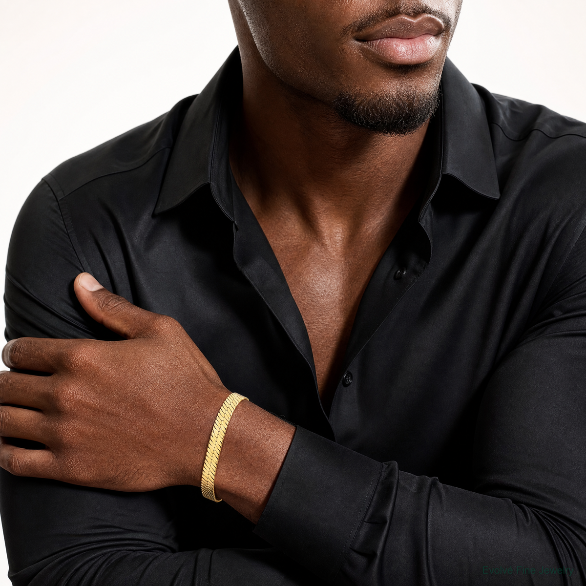 14k 6.5mm Silky Herringbone Chain - Model Shot