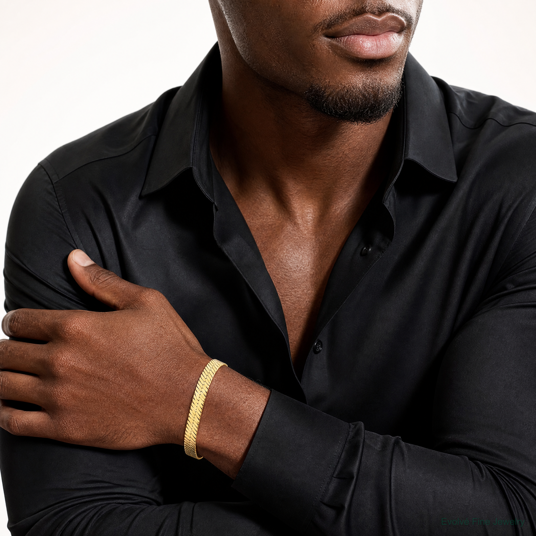 14k 6.5mm Silky Herringbone Chain - Model Shot