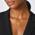 14k Small Polished Number 7 Charm - Model Shot