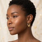 14k Polished Hoop Earrings - Model Shot