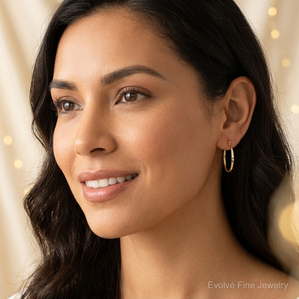 Leslie's 10K D/C Hinged Hoop Earrings - Model Shot