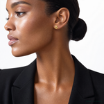 14k Mini Frog Post Earrings - Model Shot
